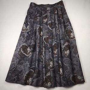 Vintage Geiger Austria Pleated Wool Skirt Lined w/ Pockets Side Zip EU 42